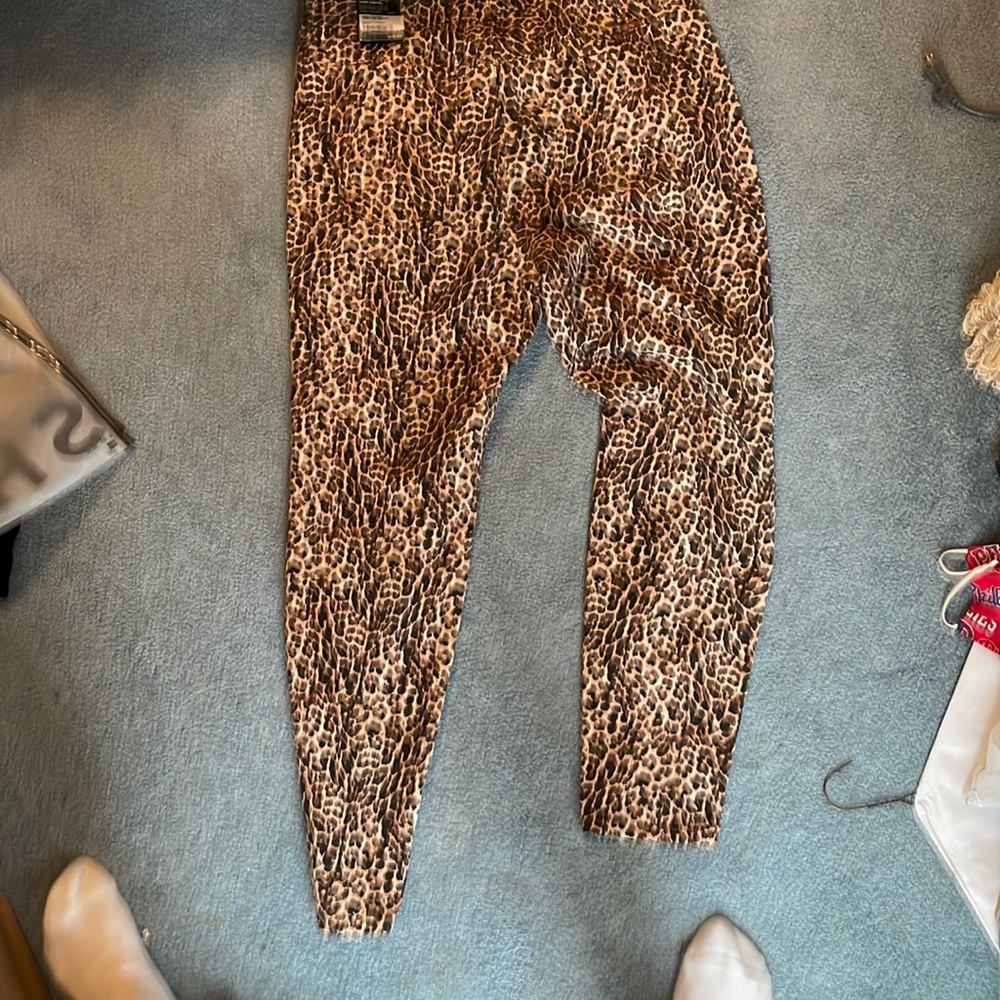 INC skinny leg, regular fit Tommy Control leopard pants size 14 W, NWT